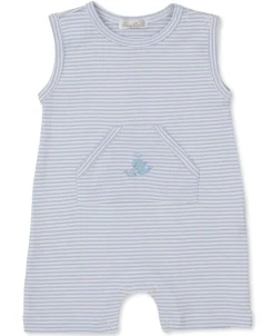 Kissy Kissy Whale Wonder Blue Stripe Sleeveless Playsuit> Playsuits|Rompers