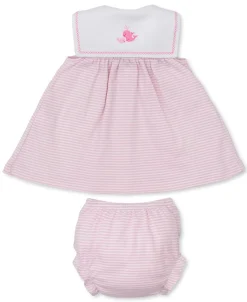 Kissy Kissy Whale Wonder Stripe Dress Set> Dresses + Bubbles