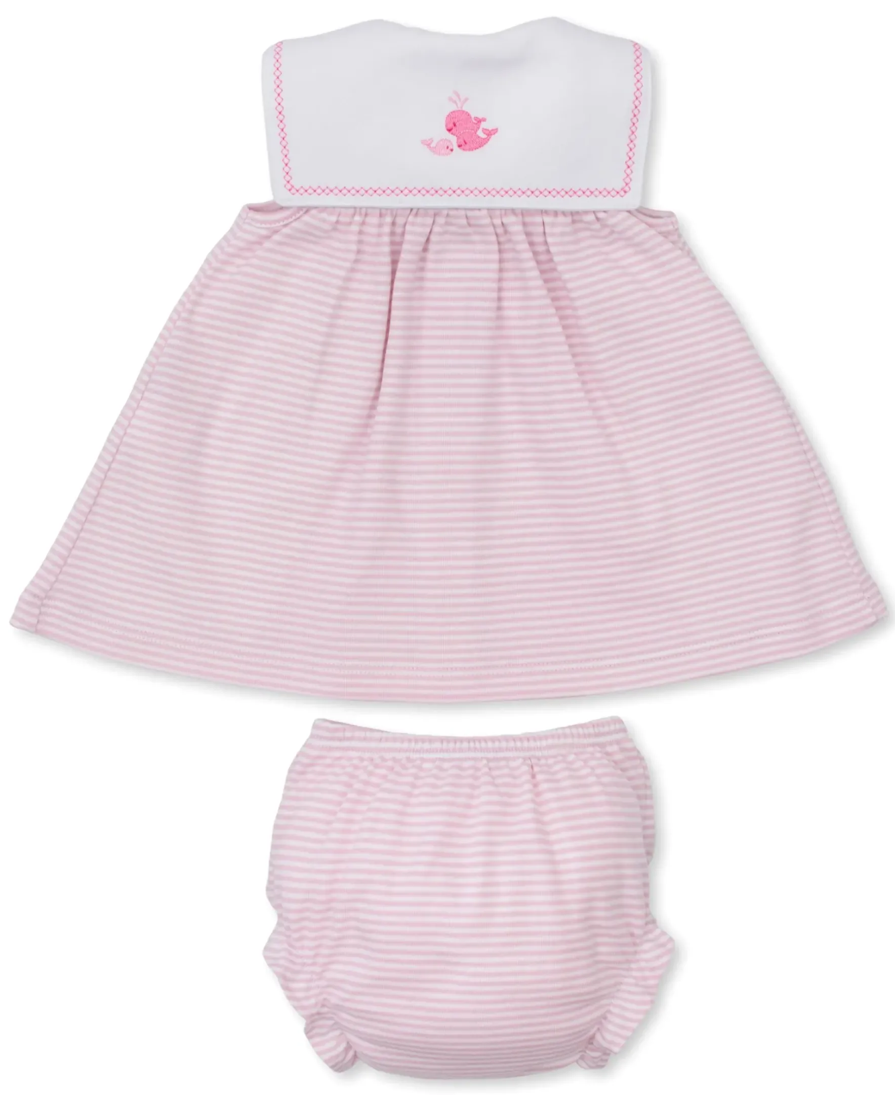 Kissy Kissy Whale Wonder Stripe Dress Set> Dresses + Bubbles