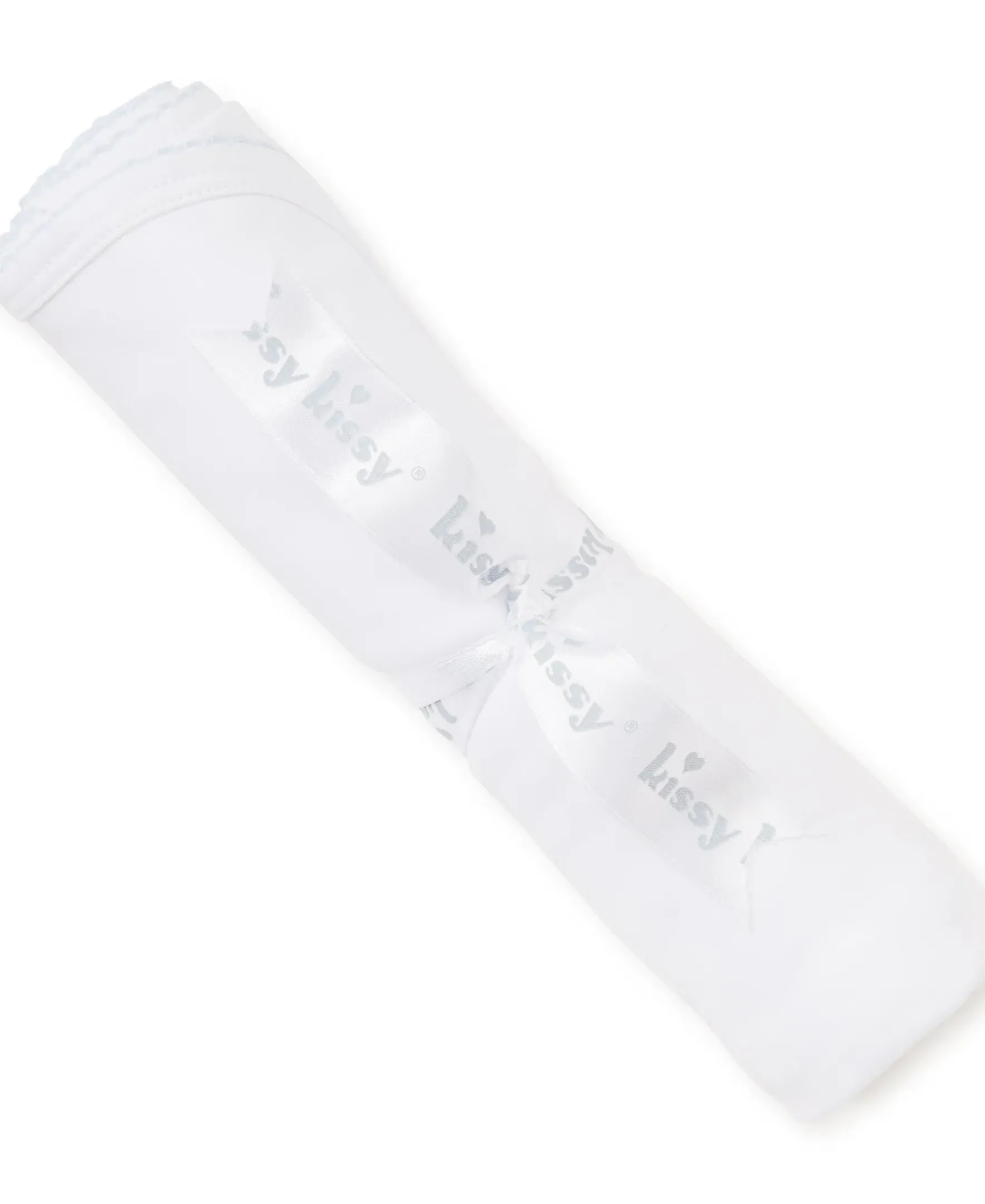 Kissy Kissy White/Blue Kissy Basics Blanket> Blankets|White Basics
