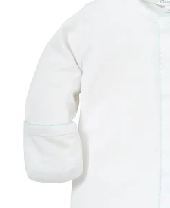 Kissy Kissy White/Blue Kissy Basics Footie NEW> Footies|White Basics