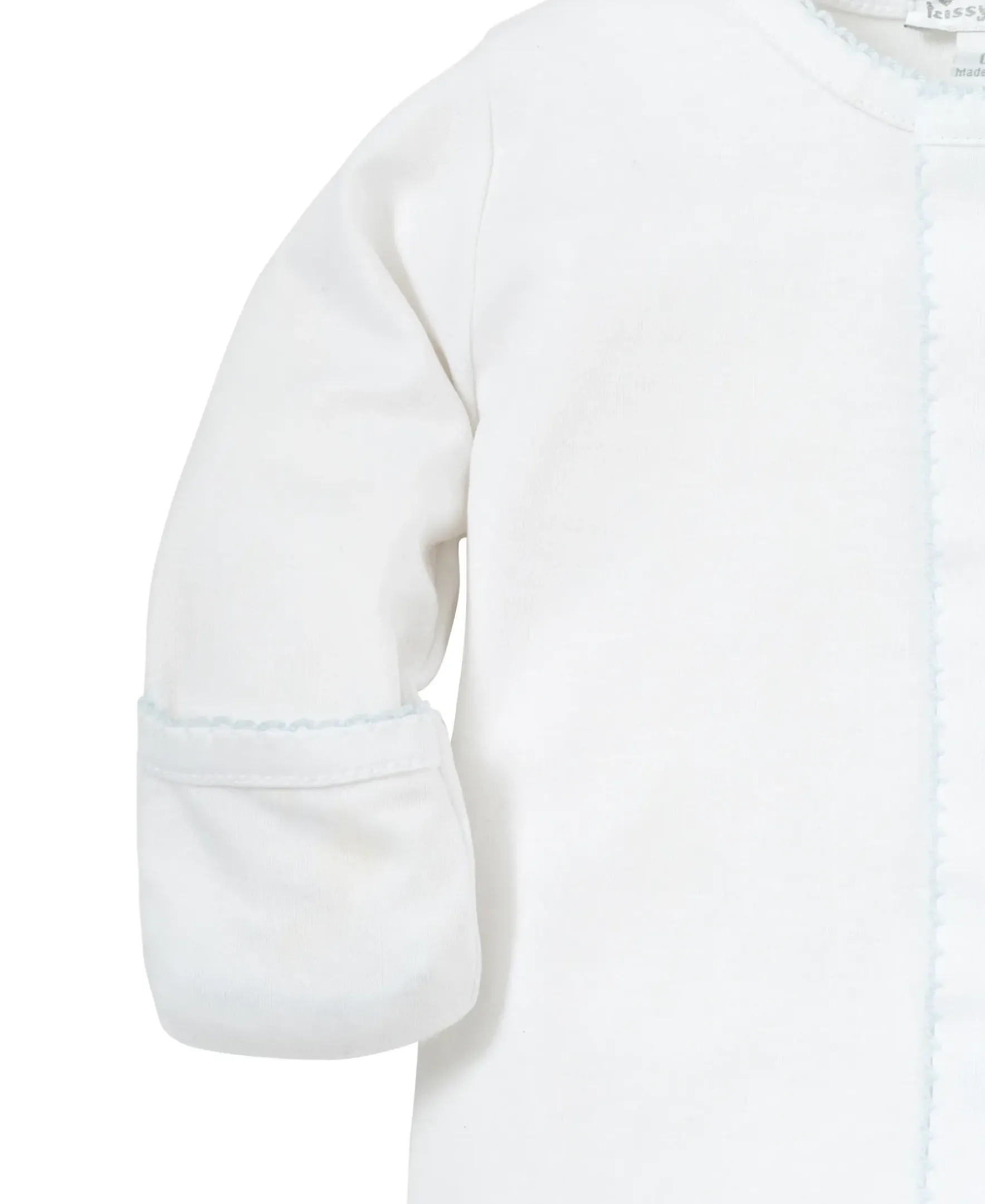 Kissy Kissy White/Blue Kissy Basics Footie NEW> Footies|White Basics