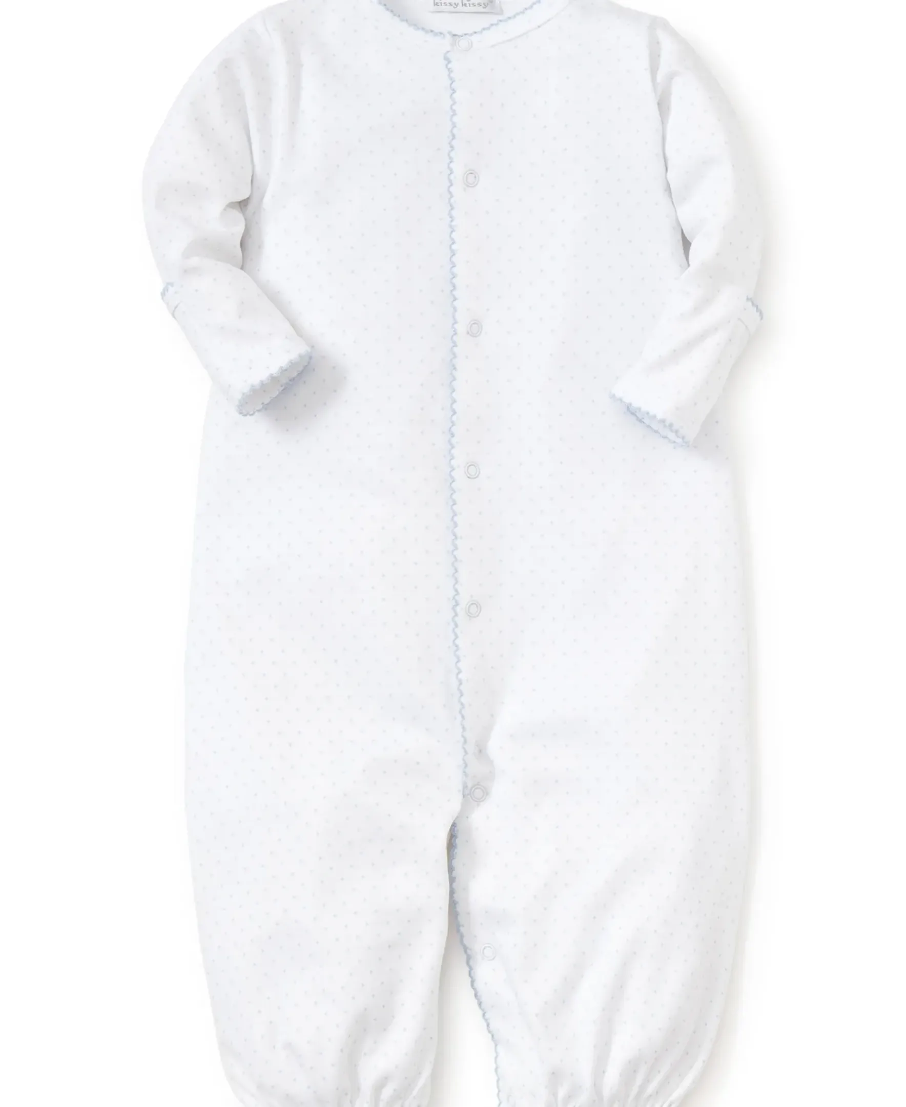 Kissy Kissy White/Blue New Kissy Dots Print Converter Gown> Convertible Gowns|White Basics