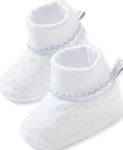 Kissy Kissy White/Blue New Kissy Dots Print Booties> Booties|Classic Collections