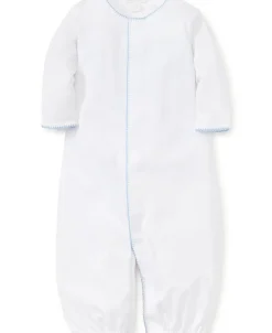 Kissy Kissy White/Blue New Premier Basics Converter Gown> Convertible Gowns|Smocking + Hand Embroidery