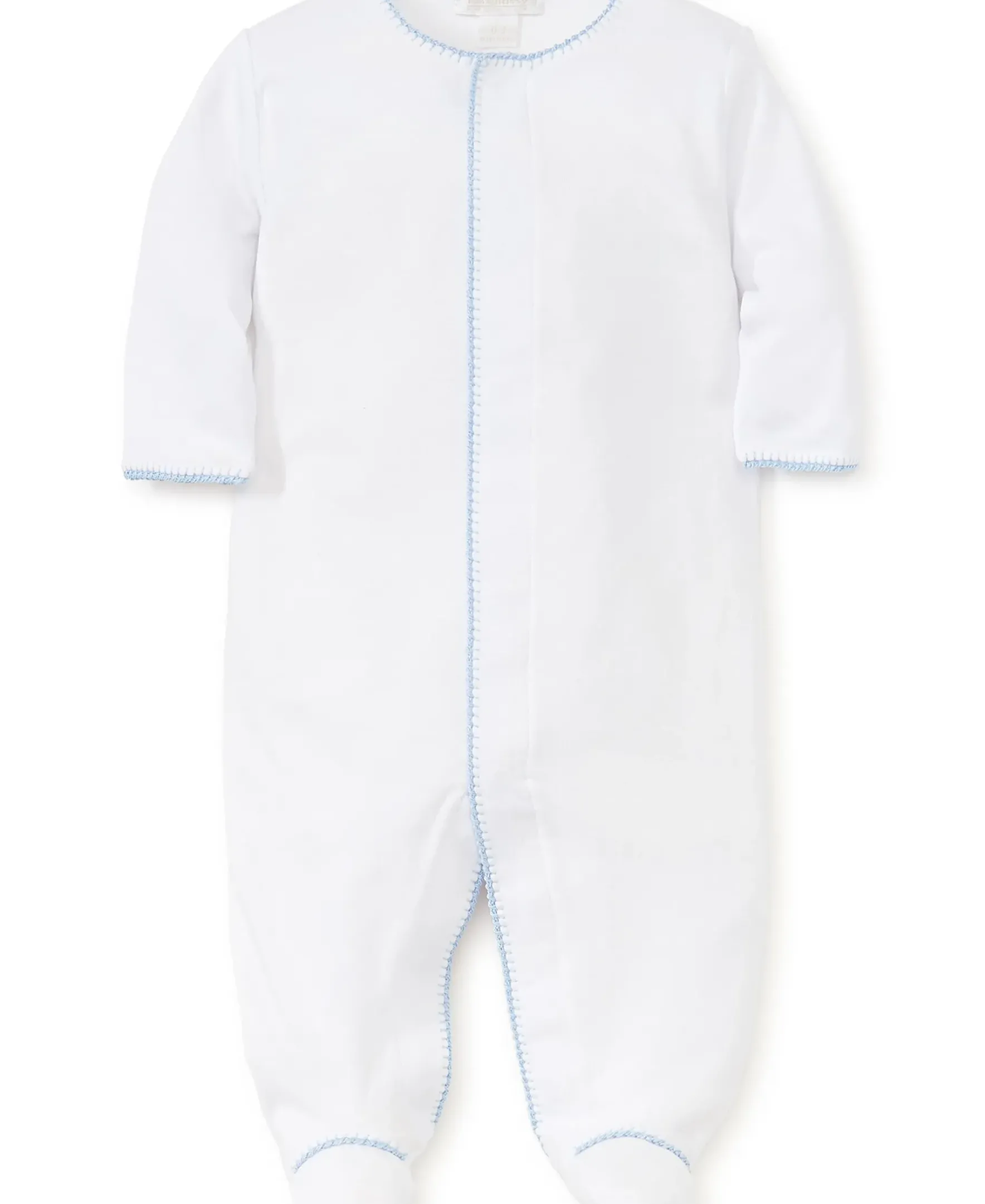 Kissy Kissy White/Blue New Premier Basics Footie> Footies|White Basics