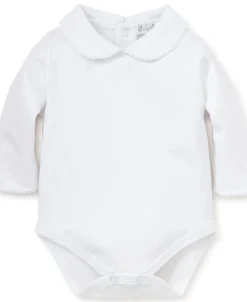 Kissy Kissy White Kissy Basics L/S Bebe Collar Bodysuit> Bodysuits|White Basics