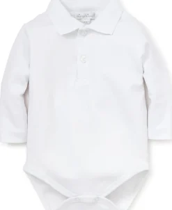 Kissy Kissy White Kissy Basics L/S Knit Collar Bodysuit> Bodysuits|White Basics