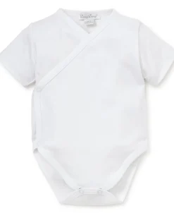 Kissy Kissy White Kissy Basics Short Sleeve Cross Bodysuit> Bodysuits|White Basics