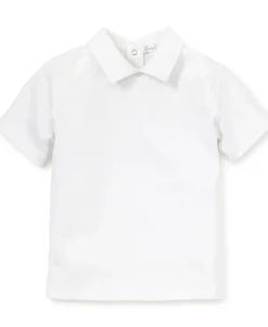 Kissy Kissy White Kissy Basics S/S Toddler Boys Collar Tee>Kids Tops|White Basics