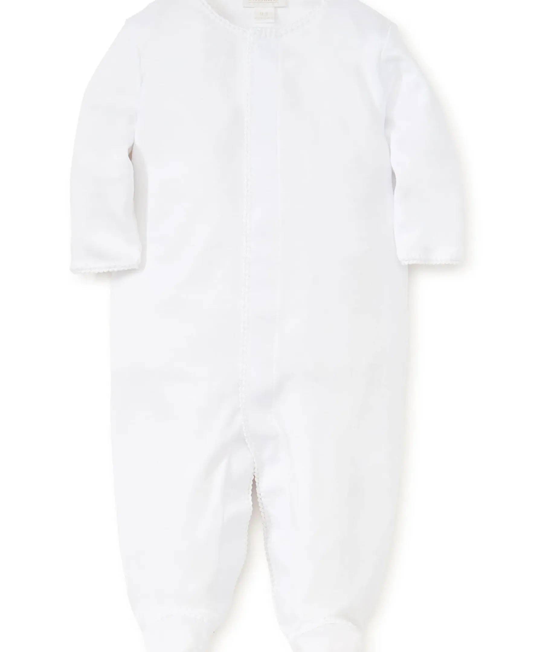 Kissy Kissy White New Premier Basics Footie> Footies|Smocking + Hand Embroidery