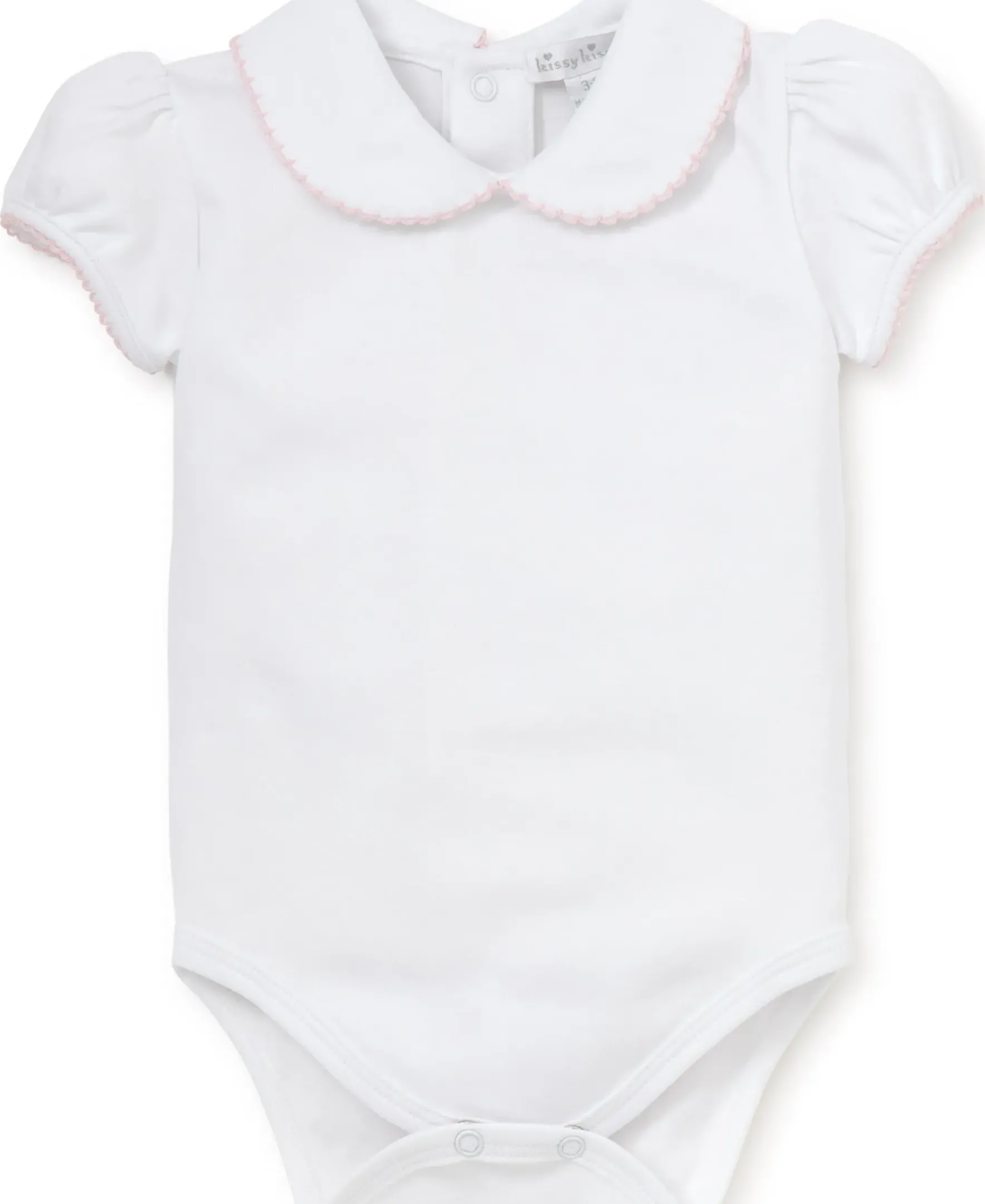 Kissy Kissy Kissy Basics S/S Bebe Collar Bodysuit> White Basics|Bodysuits