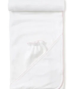Kissy Kissy New Kissy Dots Hooded Towel & Mitt Set> Hooded Bath Towels|White Basics