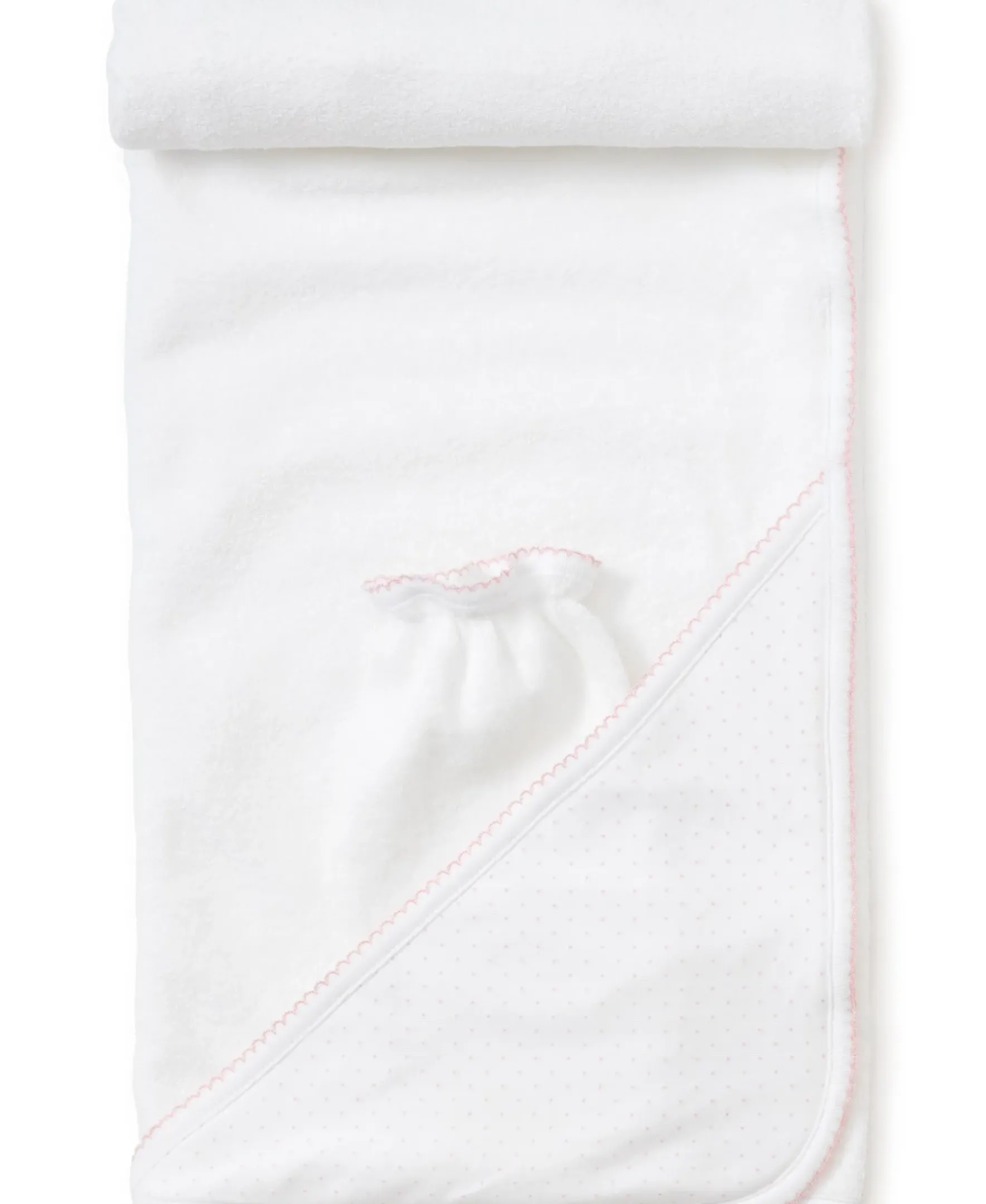 Kissy Kissy New Kissy Dots Hooded Towel & Mitt Set> Hooded Bath Towels|White Basics