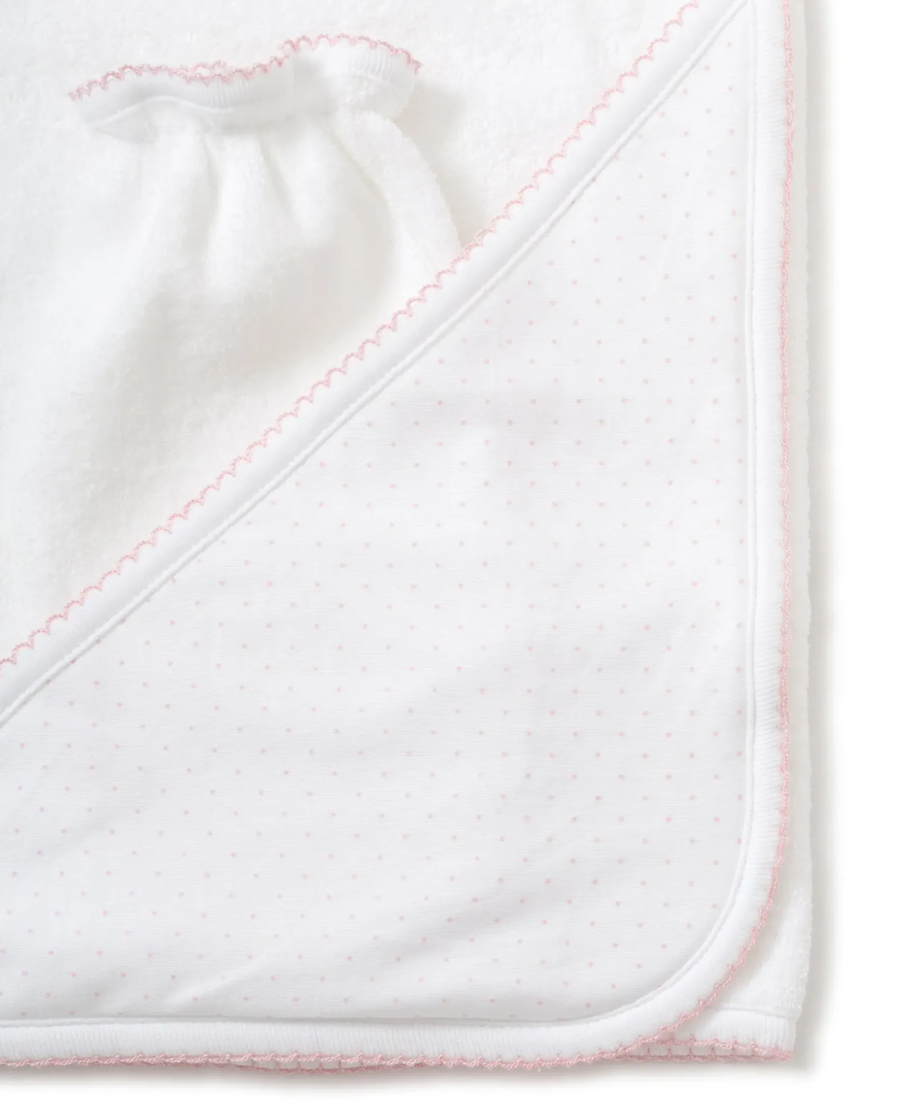 Kissy Kissy New Kissy Dots Hooded Towel & Mitt Set> Hooded Bath Towels|White Basics