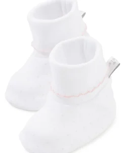 Kissy Kissy New Kissy Dots Print Booties> Booties|White Basics
