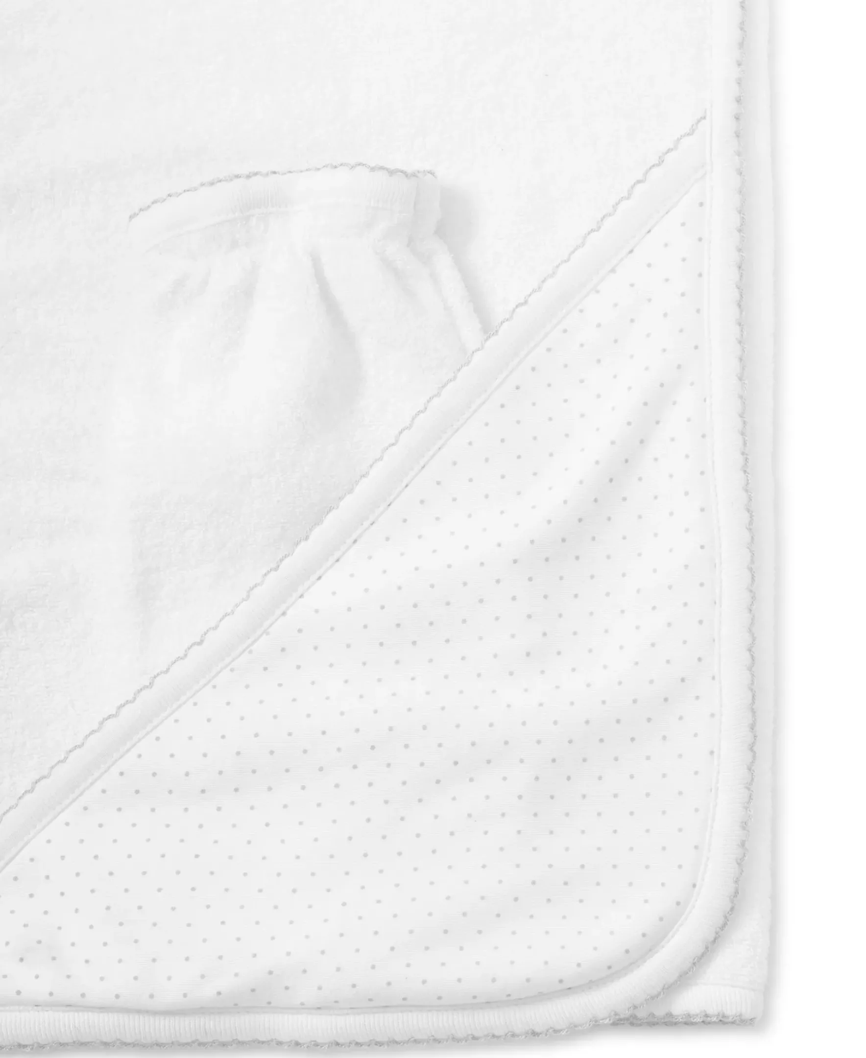 Kissy Kissy New Kissy Dots Hooded Towel & Mitt Set> Hooded Bath Towels|White Basics