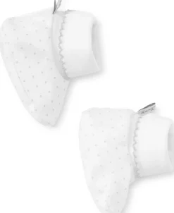 Kissy Kissy New Kissy Dots Print Booties> Booties|White Basics
