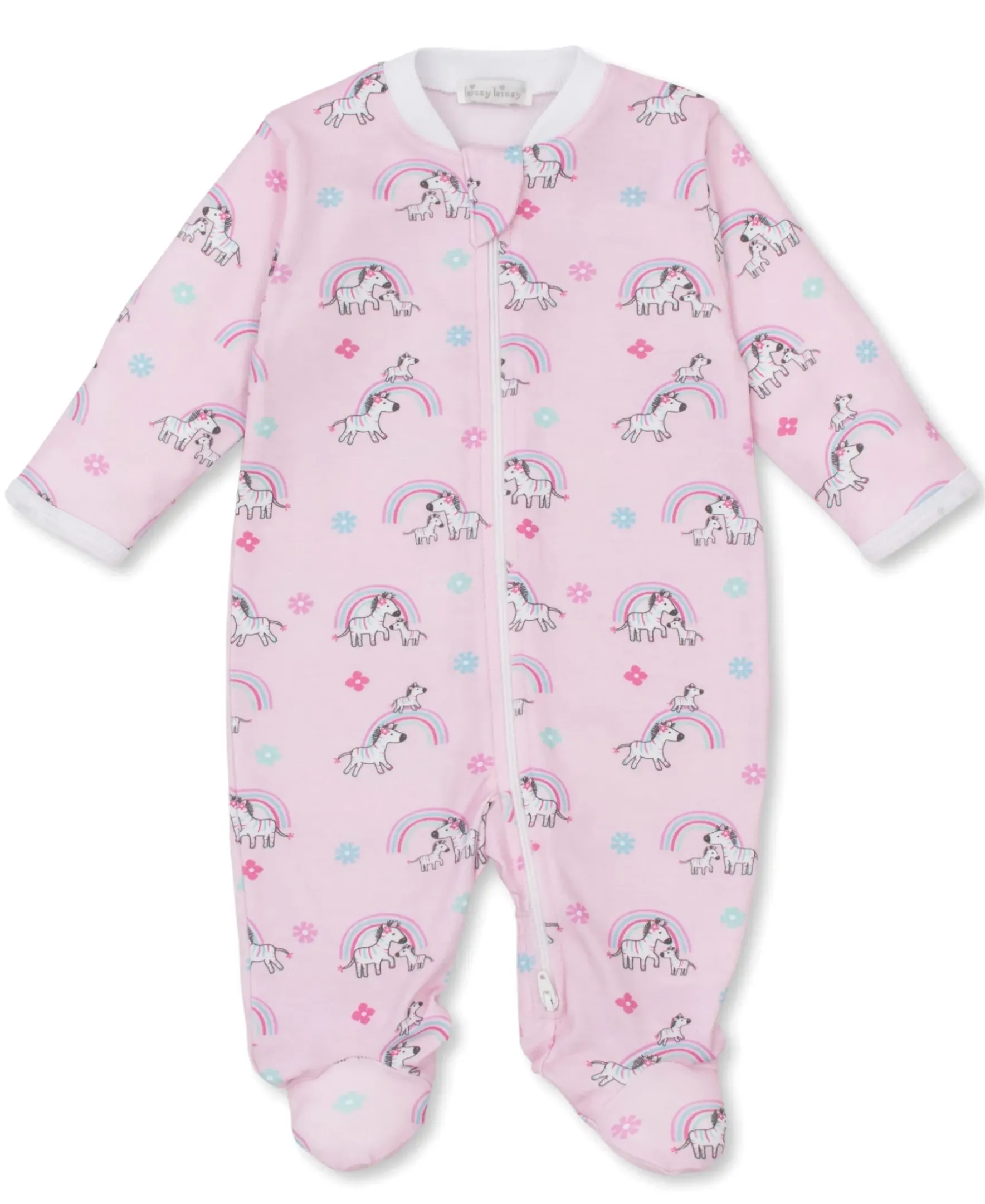 Kissy Kissy Zebras Summer Fun Zip Footie> Footies|Pajamas