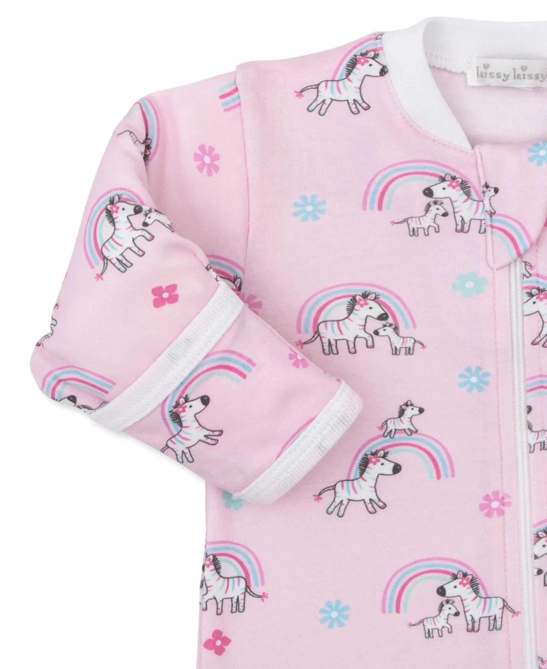 Kissy Kissy Zebras Summer Fun Zip Footie> Footies|Pajamas